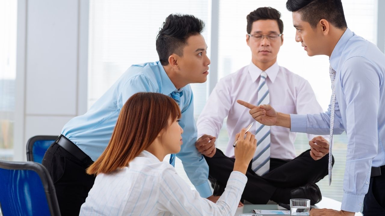 office workers arguing